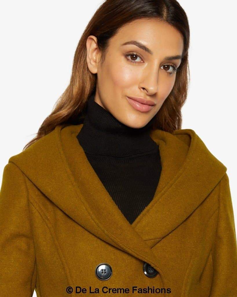 Rose Eleusis slim fit shawl hooded coat, women&