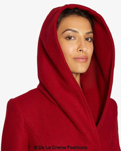Rose Eleusis slim fit shawl hooded coat, women&