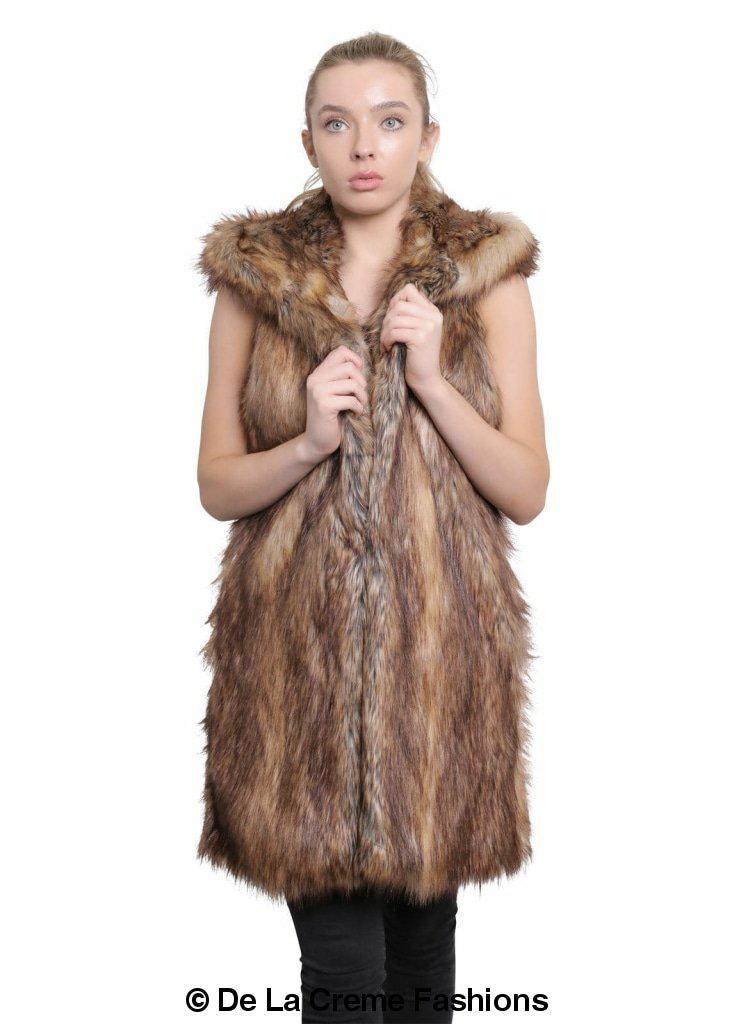 Rose Eleusis faux fur hooded gilet, women&
