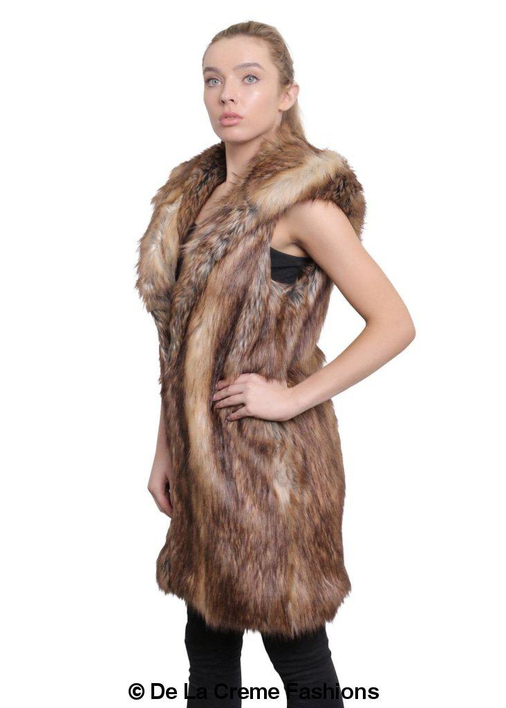 Rose Eleusis faux fur hooded gilet, women&