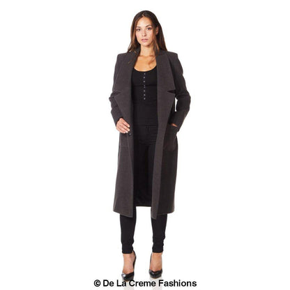 Rose Eleusis faux wool wrap coat for women, stylish jacket with a cozy, elegant design, perfect for fall and winter wear.