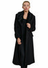 Black oversized faux fur collar long coat for women by Rose Eleusis, featuring a stylish, plush fur collar and tailored fit.