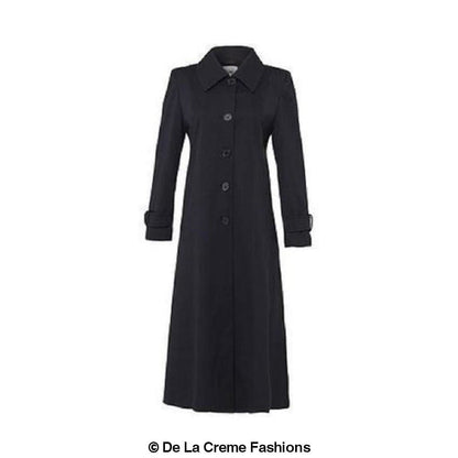 Rose Eleusis longline mac coat for women, lightweight spring/summer jacket with a stylish, flowing design.