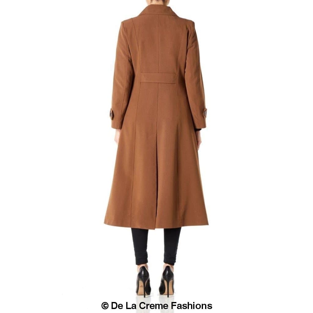 Rose Eleusis longline mac coat for women, lightweight spring/summer jacket with a classic, sleek design.