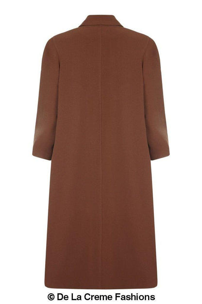 Plus size long coat by Rose Eleusis, lightweight spring/summer jacket with a relaxed fit and stylish design.