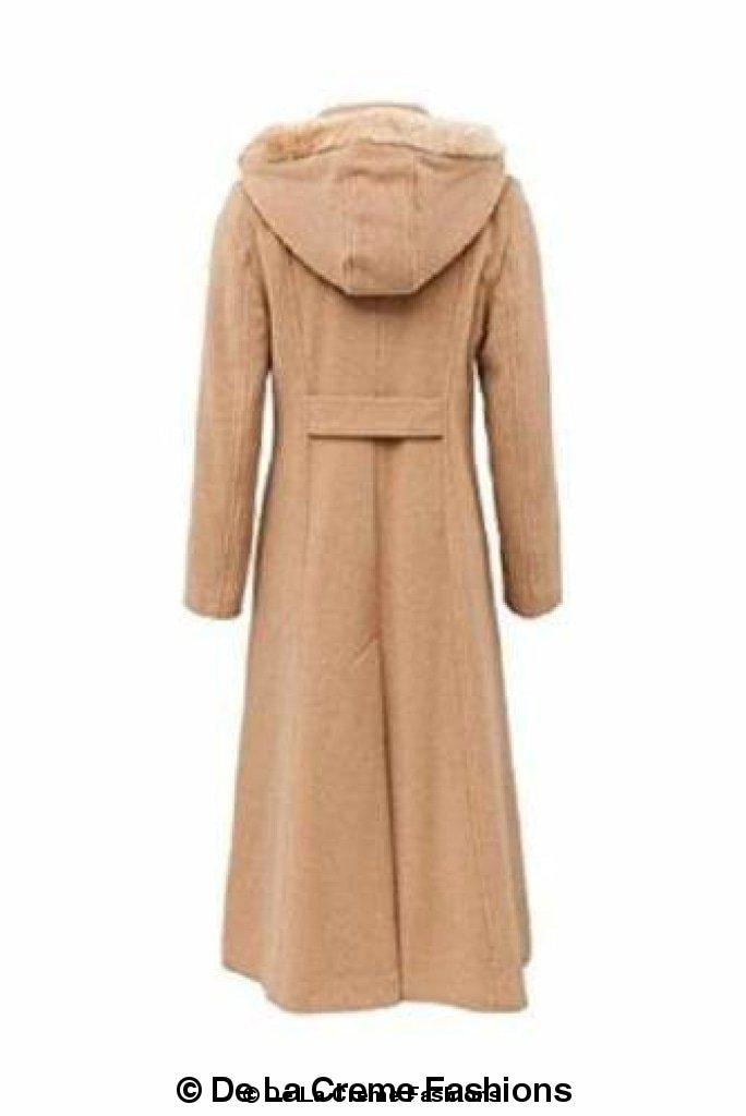 Rose Eleusis wool feel faux fur trim hooded long coat, stylish women&