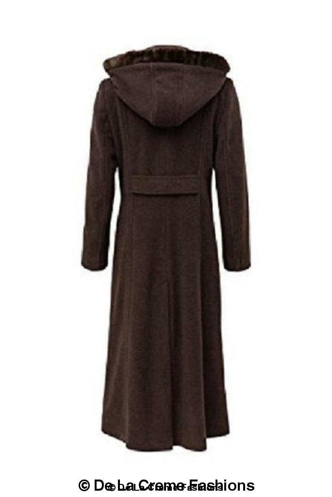 Rose Eleusis wool feel faux fur trim hooded long coat for women, showcasing a cozy, stylish jacket with fur-lined hood and wool blend fabric.