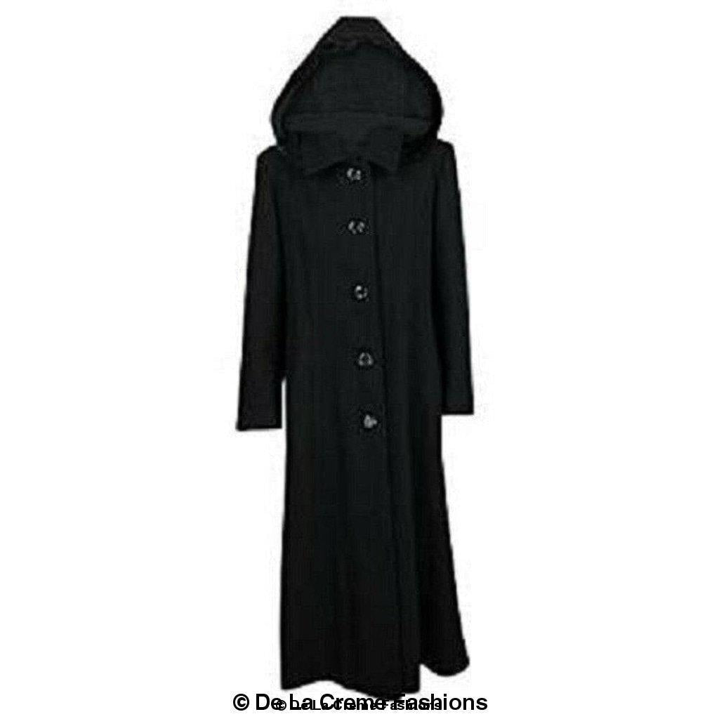 Rose Eleusis wool feel faux fur trim hooded long coat with a wool blend fabric, perfect for cold weather, shown on a model.