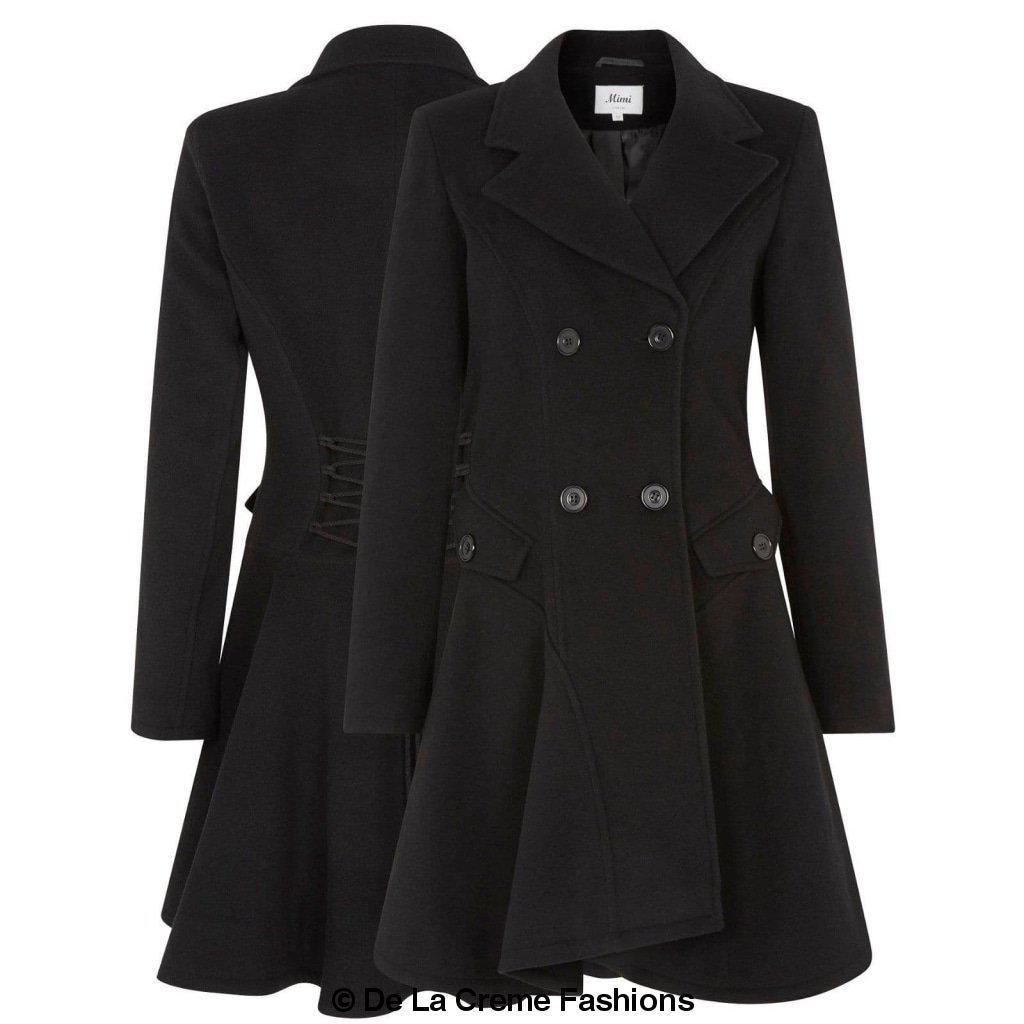 Rose Eleusis wool blend fit and flare double-breasted coat for women, stylish jacket with a classic silhouette and tailored fit.