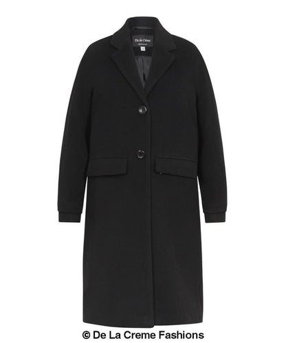 Womens wool blend knee-length winter coat by Rose Eleusis, featuring a warm, stylish design with a tailored fit.