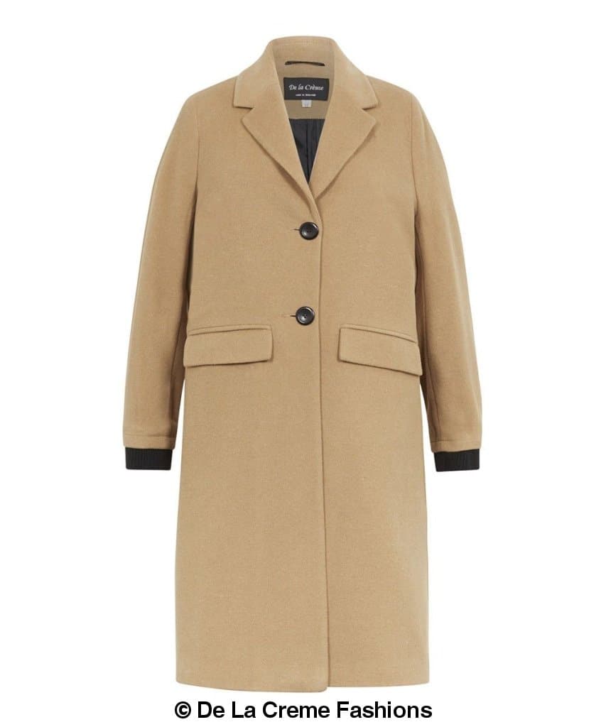Womens wool blend knee-length winter coat by Rose Eleusis, warm and stylish with a tailored fit and cozy fabric.