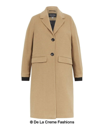 Womens wool blend knee-length winter coat by Rose Eleusis, warm and stylish with a tailored fit and cozy fabric.