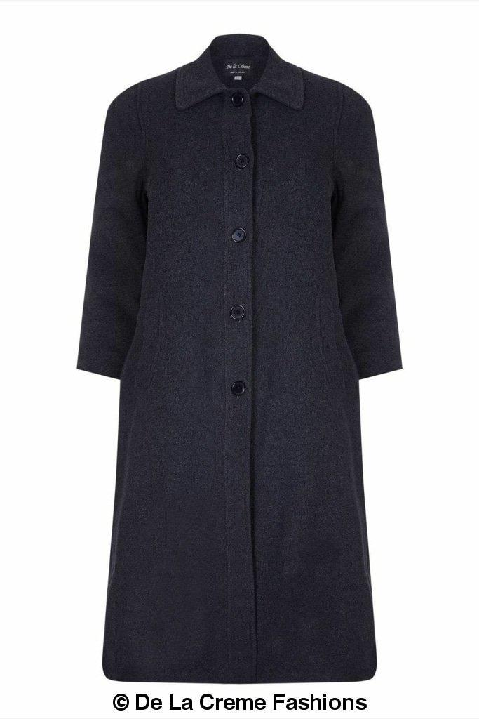 Plus size Rose Eleusis long coat made of wool and cashmere blend, shown in a stylish, tailored design.