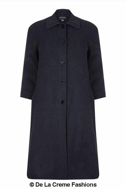 Plus size Rose Eleusis long coat made of wool and cashmere blend, shown in a stylish, tailored design.