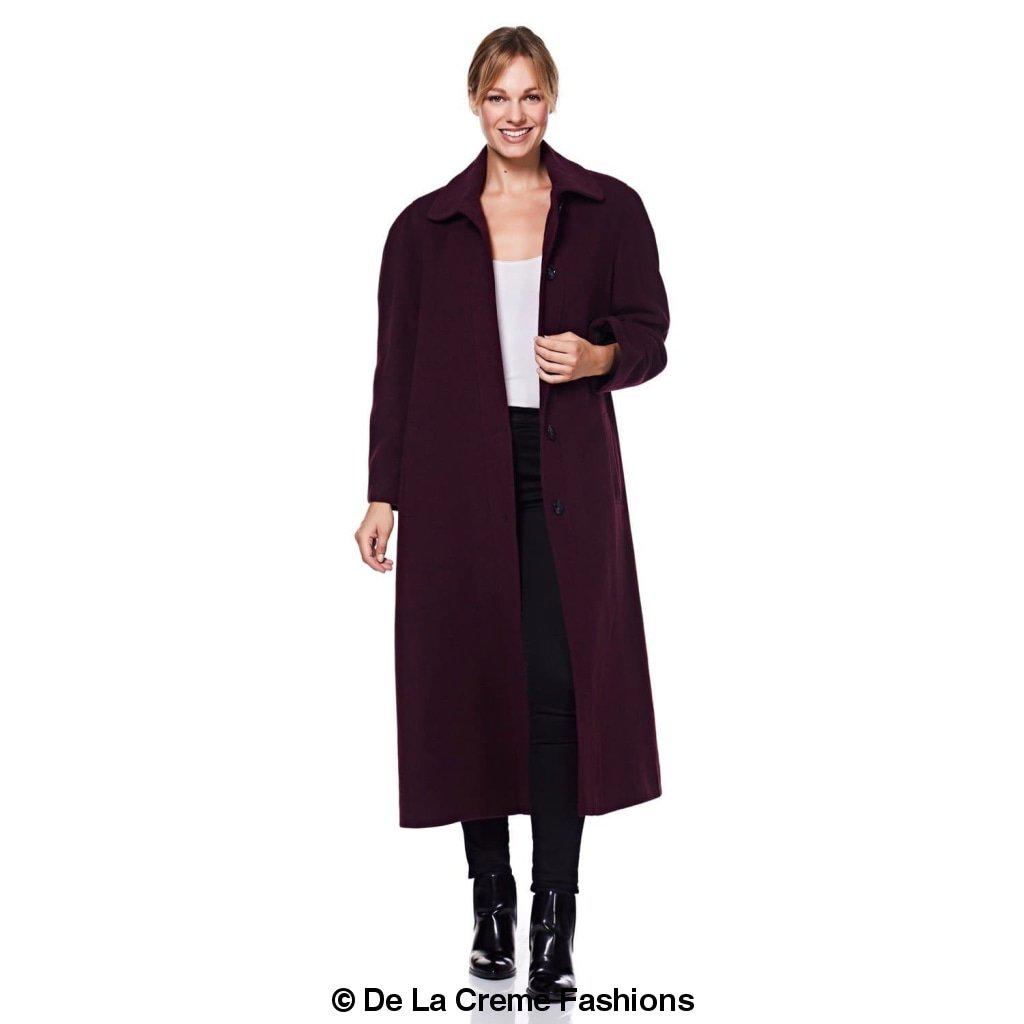 Rose Eleusis Curve Wool and Cashmere Blend Plus Size Long Coat, stylish women&