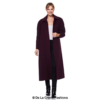 Rose Eleusis Curve Wool and Cashmere Blend Plus Size Long Coat, stylish women&