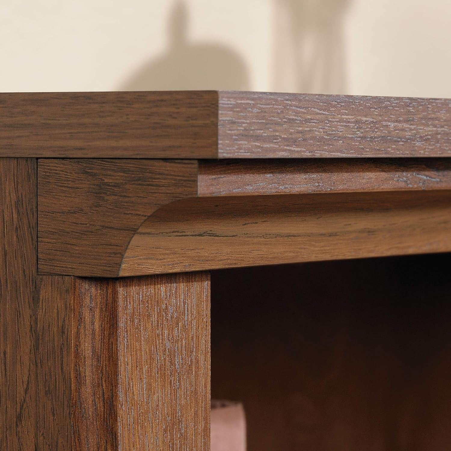 Two-tier wooden bookcase with adjustable shelves in oiled oak finish, from Peach Maple, featuring a sturdy, stylish furniture design.