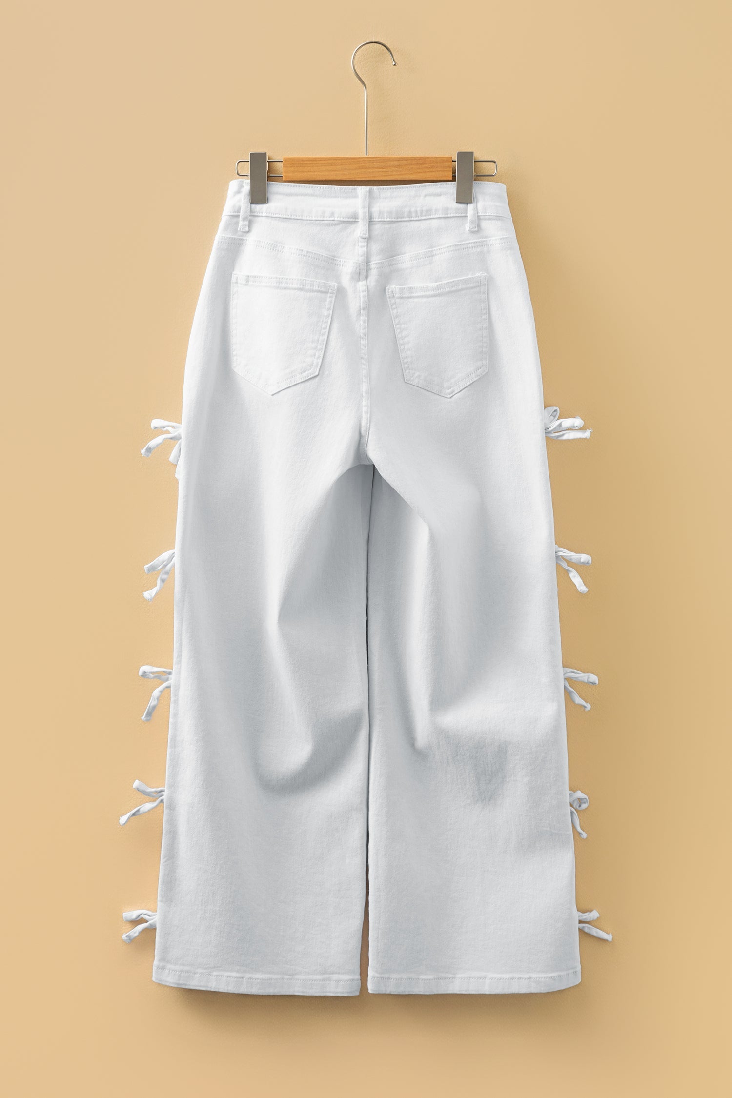 Women’s Byzantium Bay denim bow side straight leg jeans featuring a classic fit and stylish side bow detail.
