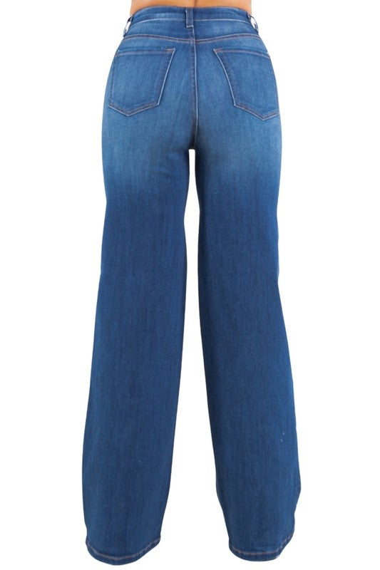 Jade Icarus Camila Varsity Wide Leg Jean for automotive styling, featuring a sleek denim look with wide-leg design