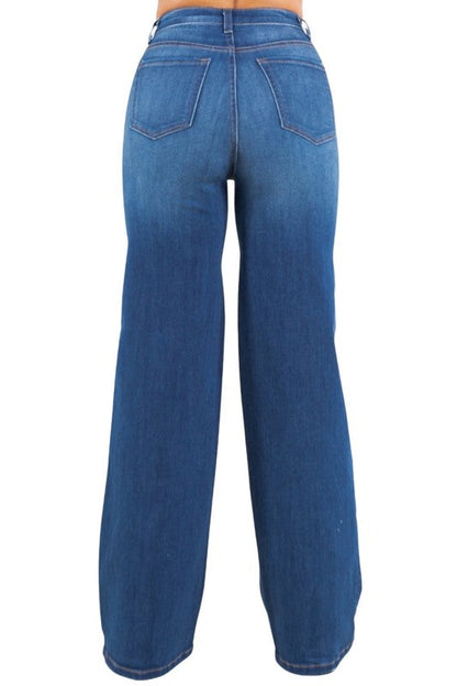 Jade Icarus Camila Varsity Wide Leg Jean for automotive styling, featuring a sleek denim look with wide-leg design