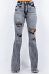 Gray Jade Icarus Storm Bell Bottom Jeans featuring flared legs and high-waisted fit, displayed on a mannequin.