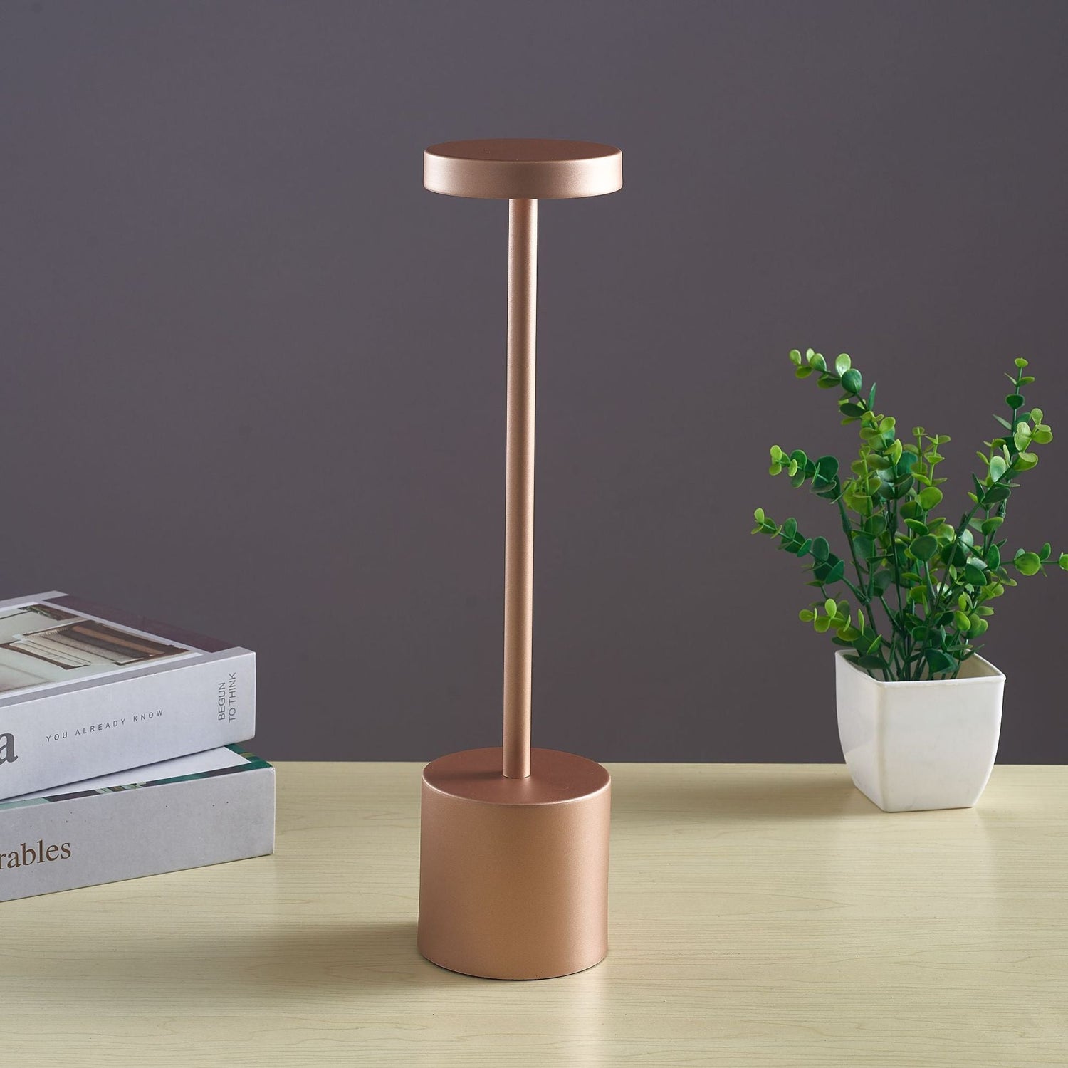 Maroon Asteria Nordic I-shaped bedroom LED touch bar lamp with sleek design and adjustable lighting for modern bedroom decor