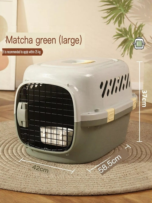 Pear Daisy portable pet carrier for home and outdoor use, featuring breathable mesh sides and secure zipper closures.