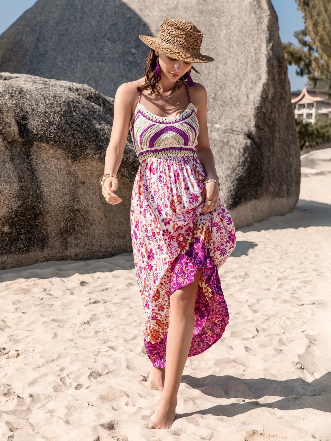 Printed scoop neck cami dress for women by Ruby Styx, featuring a comfortable fit and stylish design.