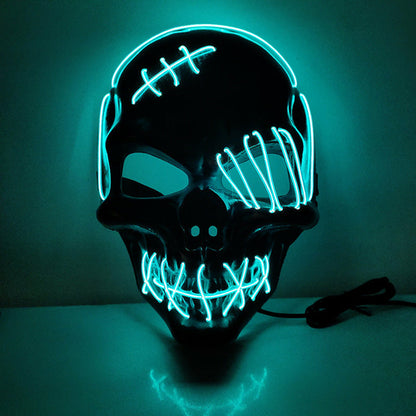 Maroon Asteria Halloween scary one-eyed pirate mask with LED lights, perfect for cosplay and costume parties.