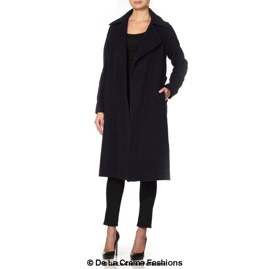 Rose Eleusis Diana wrap-around duster coat, long lightweight jacket with a belt and open front, stylish outerwear for women.