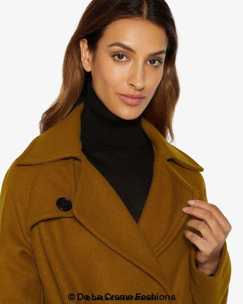 Rose Eleusis Diana wrap-around duster coat, stylish long jacket with belt and open front, in a lightweight fabric.