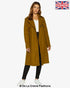 Lime green Dina lapel collar duster coat with belt from Rose Eleusis, stylish long jacket with front pockets and lightweight fabric.