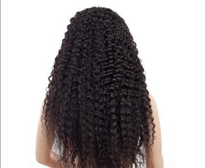 Cerise Alfie deep wave human hair headband wig with a scarf, easy wear, no glue, perfect for bath and beauty routines