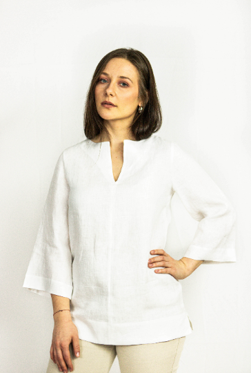 Dark plum linen oversize top from Magenta Sugarplum, featuring a relaxed fit and lightweight fabric for casual wear.
