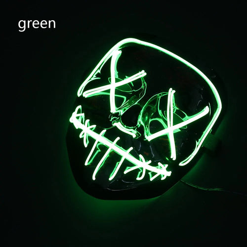White Eucalyptus Halloween LED pet mask with spooky light-up design, perfect for costumes and festive pet dress-up.