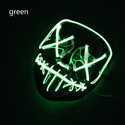 White Eucalyptus Halloween LED pet mask with spooky light-up design, perfect for costumes and festive pet dress-up.