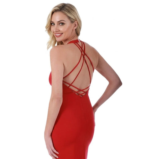 Scarlet Leek InstantFigure short dress with strappy back, sexy and stylish women&