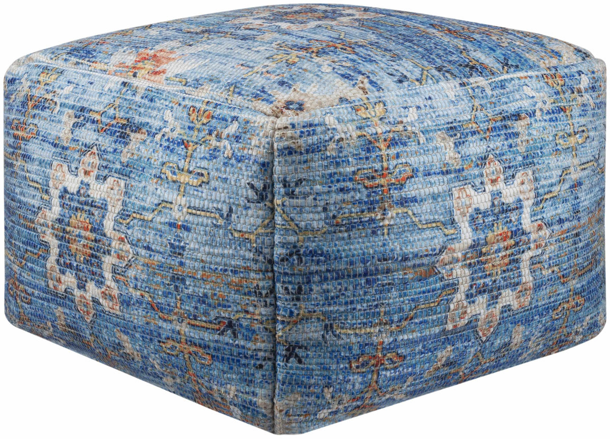 Cuddington Sky Blue Woven Pouf