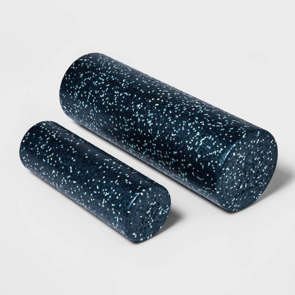 Pear Daisy 12-inch muscle recovery travel foam roller for home use, showing textured surface for deep tissue massage.