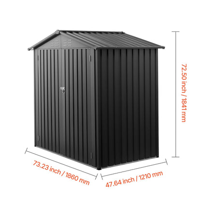 Pear Daisy 6x4 ft metal garden shed with lockable doors, outdoor storage solution, weather-resistant steel construction, and secure access.