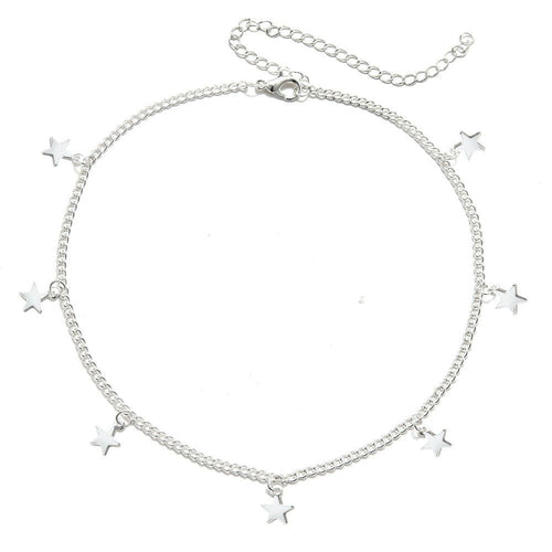 Carmine Medusa simple pentagram pendant necklace with metal star charm on a delicate chain, jewelry and watches category.