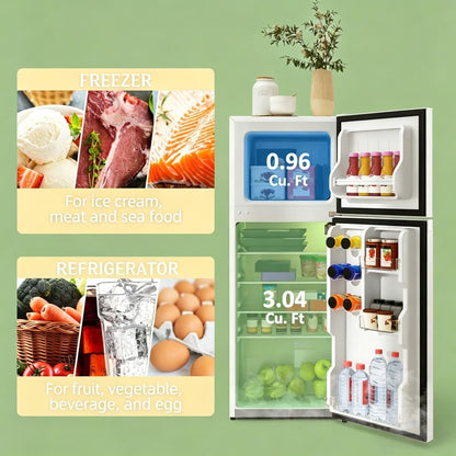 Pear Daisy portable skincare fridge for home use, compact white mini fridge with digital control for storing skincare products.