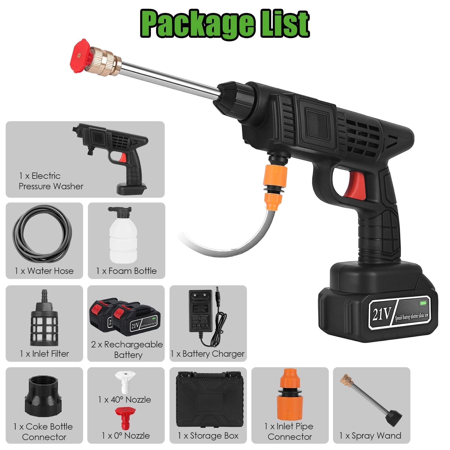 Pear Daisy cordless pressure washer with 400 PSI and 300W motor, portable for home and garden cleaning tasks.