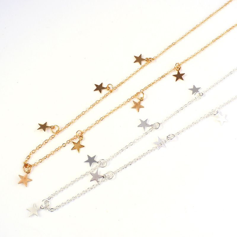 Carmine Medusa fashion pendant necklace featuring a simple pentagram star charm on a metal chain, perfect for stylish jewelry.