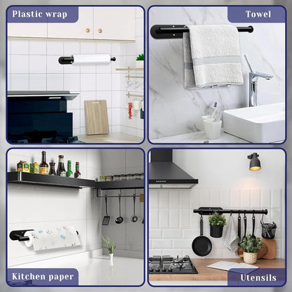 Pear Daisy paper towel holder for kitchen, self-adhesive or drill-mounted, under-cabinet paper towel holder in home and garden.