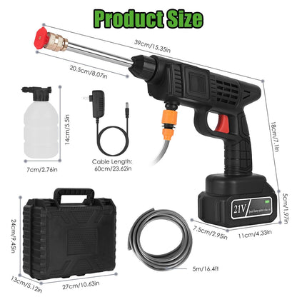 Pear Daisy cordless pressure washer with 400PSI and 300W, portable power washer for home and garden cleaning tasks.