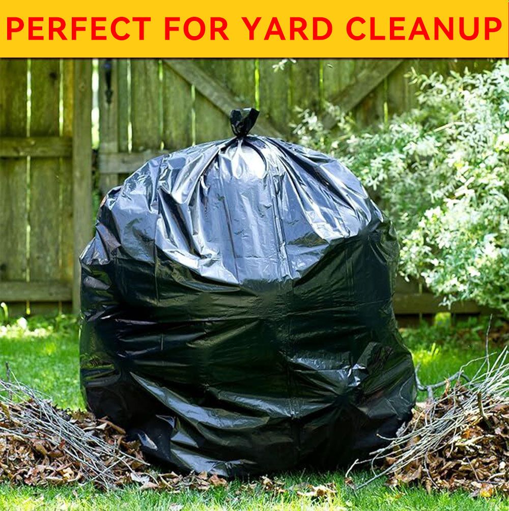 Boxed disposable garbage bags by Pear Daisy, puncture-resistant and tear-proof, 70-piece set for home and garden trash disposal.