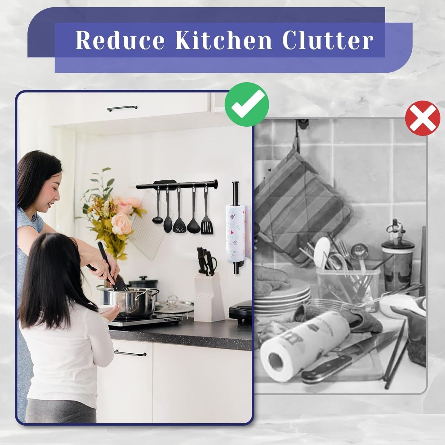 Pear Daisy paper towel holder with self-adhesive or drilling mount, suitable for kitchen or bathroom use, in a modern design.