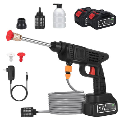 Pear Daisy cordless pressure washer with 400 PSI and 300W, portable power washer for home and garden cleaning tasks.