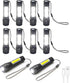 Ten rechargeable LED flashlights by Pear Daisy, compact and bright for camping and home use, shown in a small bundle.